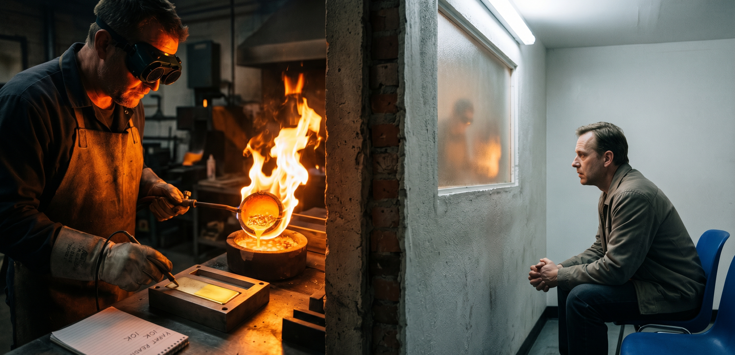 Gold melting process showing how dishonest buyers can manipulate purity readings post-melt